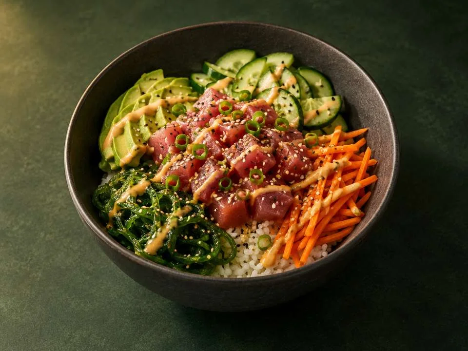 Generated illustration of Tuna Poke Bowl
